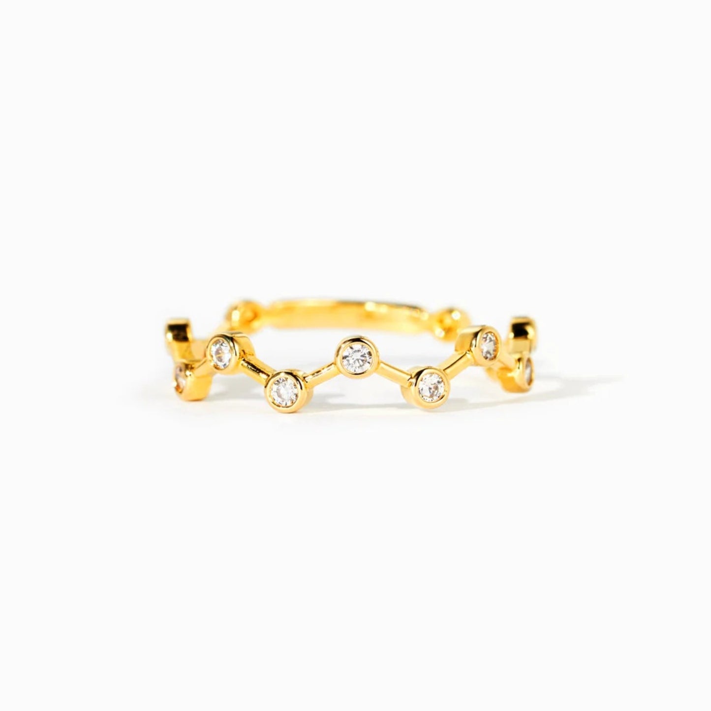 18K Gold-Plated 925 Sterling Silver Zircon Ring Trendsi