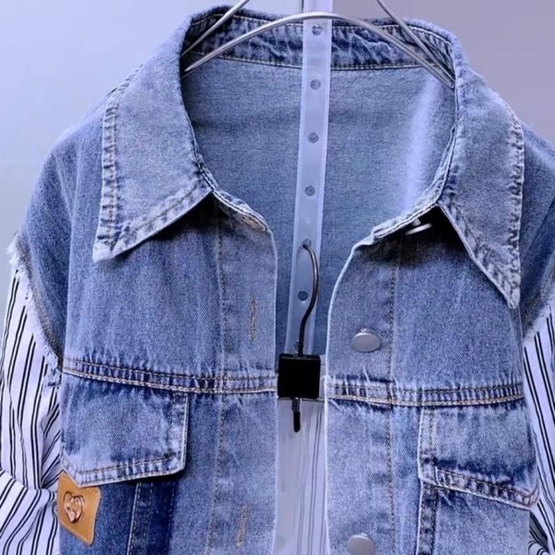 Striped Denim Coat Women's Design Niche Jacket Top ARZ