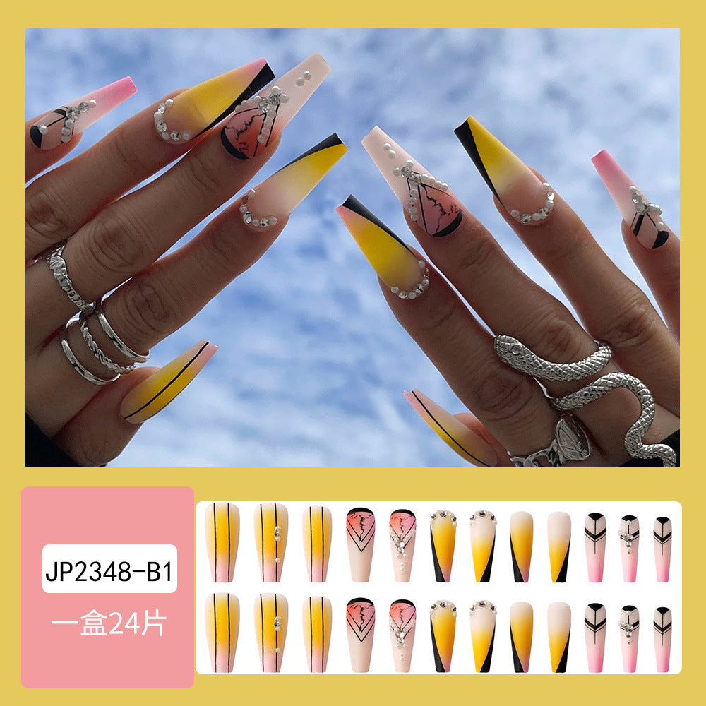 Super Long Diamond Wearing Armor European And American Foreign Trade Nail Stickers ARZ