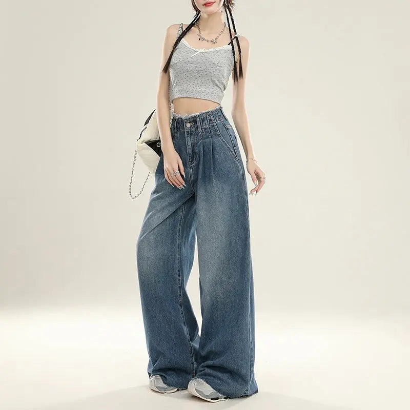 Summer Design Super Wide Slimming Waist Loose Drooping Mop Pants ARZ