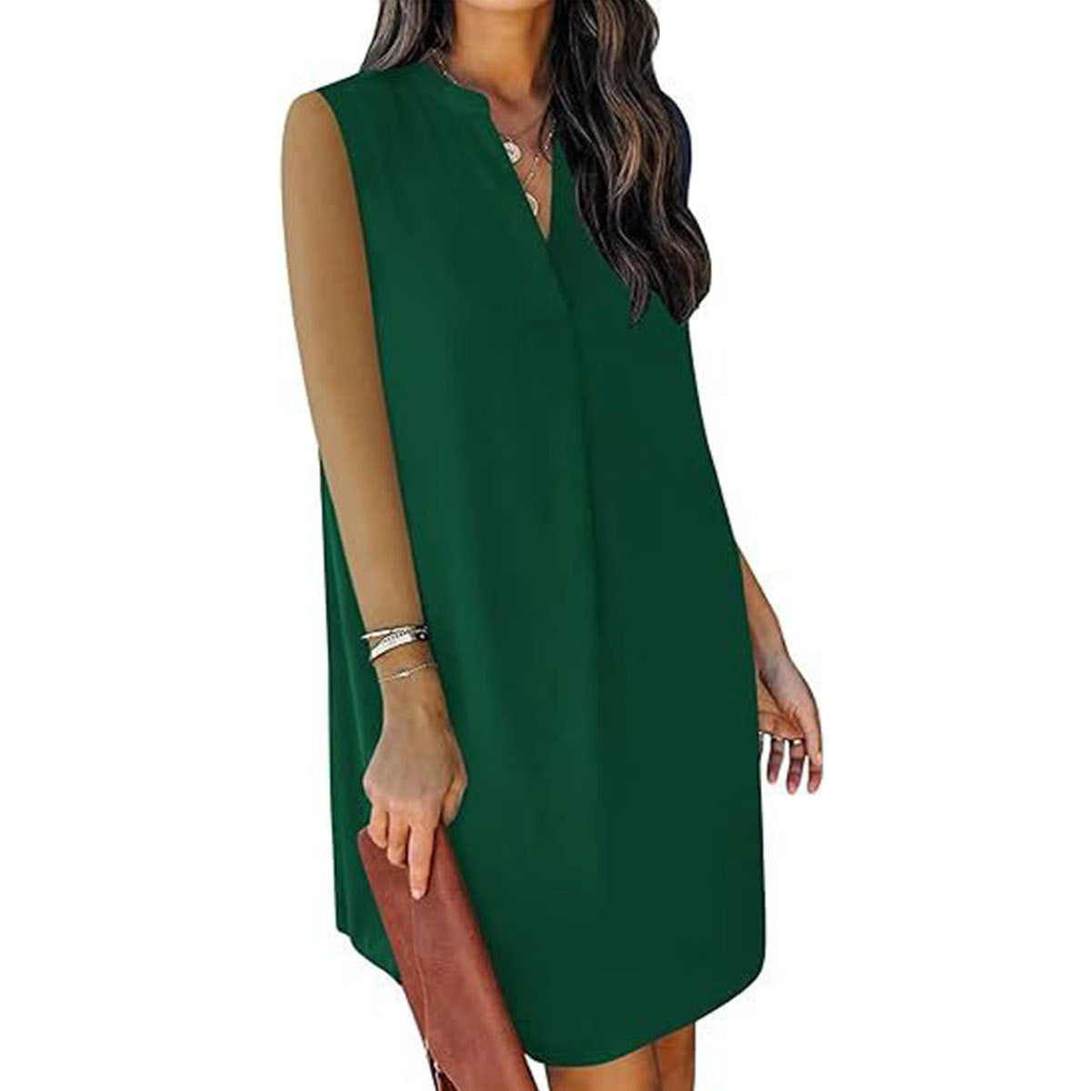 V-neck Women's Loose Shirt Dress ARZ