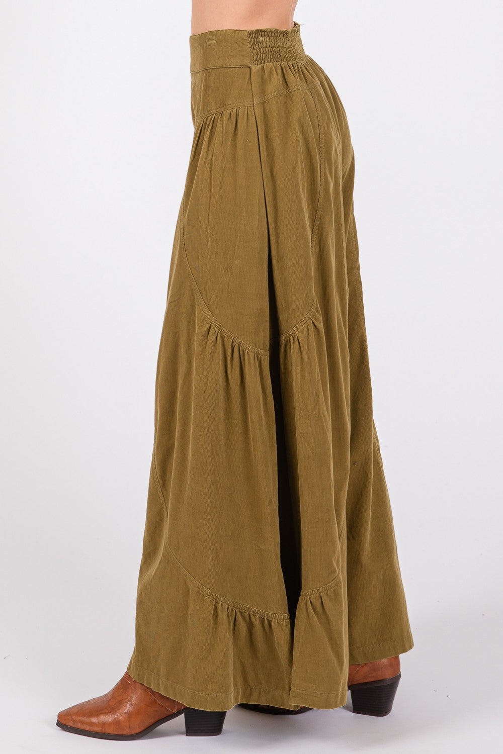 SAGE + FIG High Rise Corduroy Wide Leg Pants Trendsi