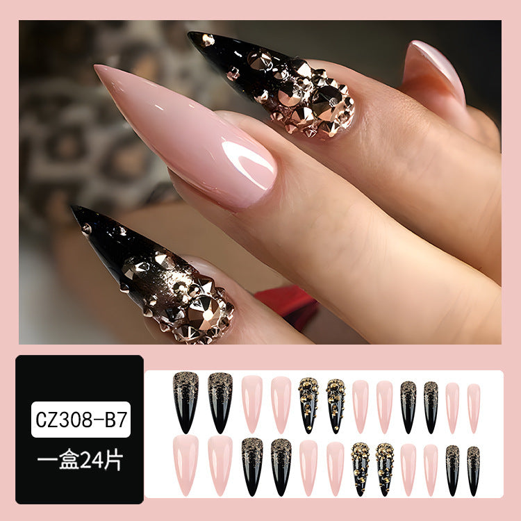 Super Long Diamond Wearing Armor European And American Foreign Trade Nail Stickers ARZ