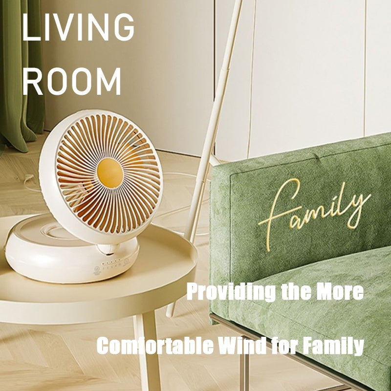 Table Fan, Rechargeable Remote Control Fan With Auto Oscillation 90 Foldable Ultra Quiet 4 Speeds Wind, Portable Air Circulator Fan,Hang Hook, USB Wall Fan For Bedroom Office Kitchen ARZ