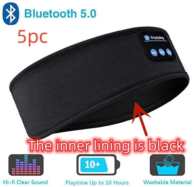 Wireless Bluetooth Sleeping Headphones Headband Thin Soft Elastic Comfortable Music Ear Phones Eye Mask For Side Sleeper Sports ARZ