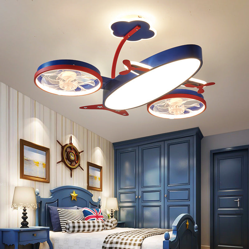 Cartoon Airplane Fan Lights In Children's Room ARZ