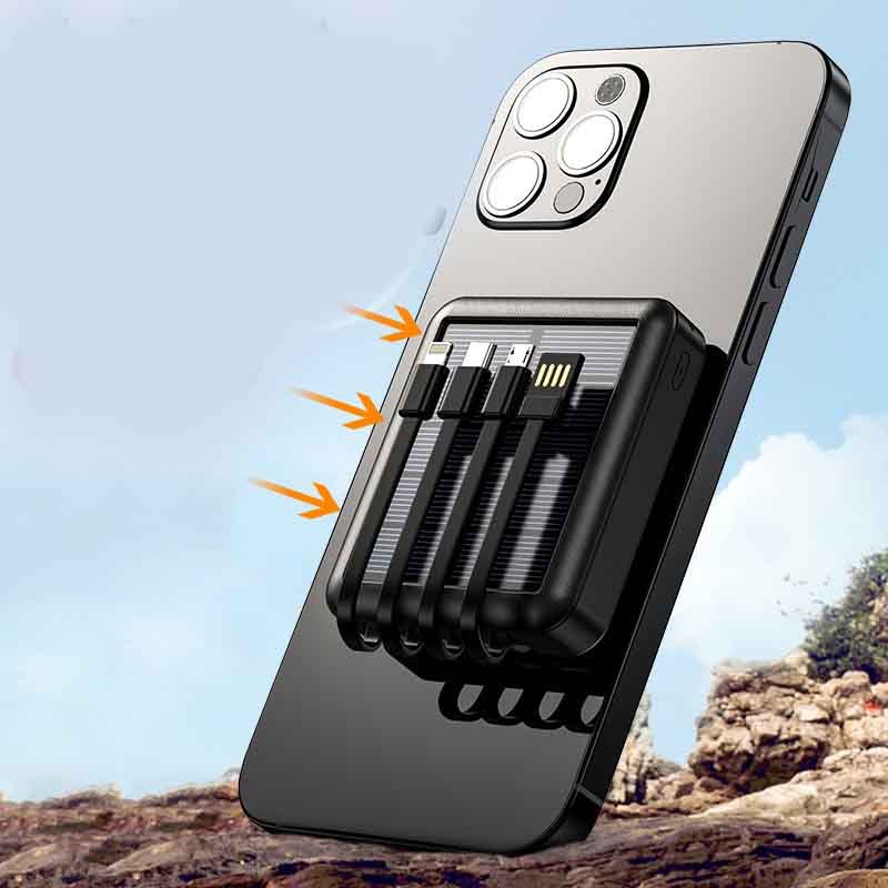 Mini Portable Power Bank With Solar Cable ARZ