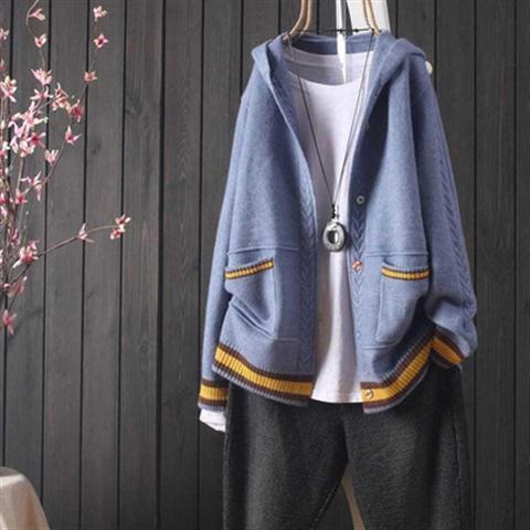 Hooded Knit Cardigan Sweater Coat For Women ARZ