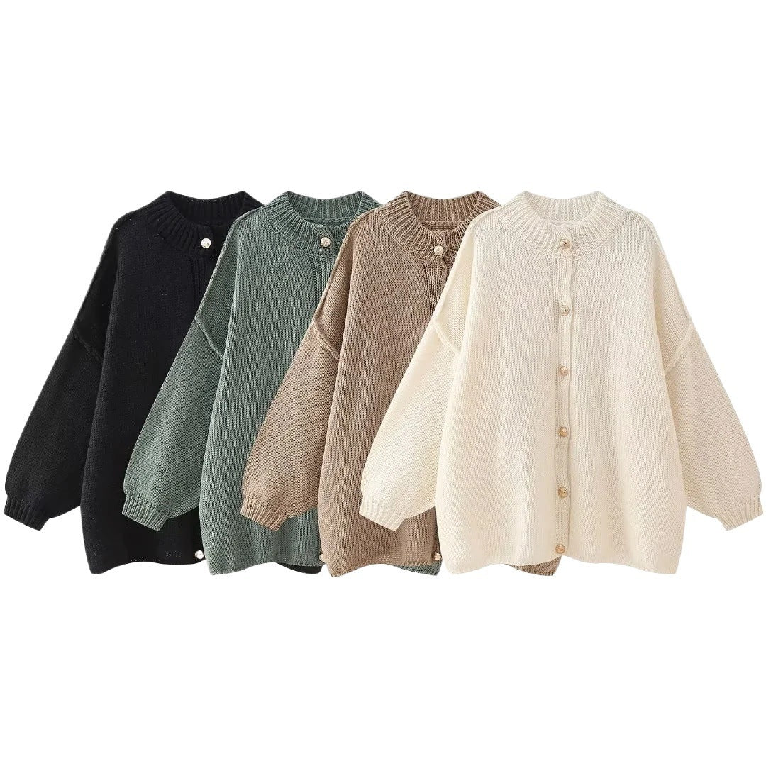 Fastener Decoration Batwing-sleeved Jacket Women's Clothing ARZ