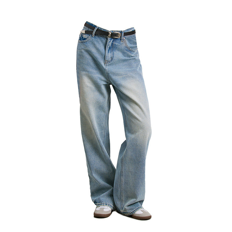 Pure Cotton Washed Bright White Distressed Straight Jeans ARZ