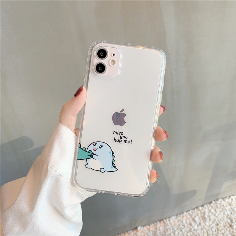 Simple Transparent Airbag Anti-fall Mobile Phone Case Protective Cover For Cute Couples ARZ