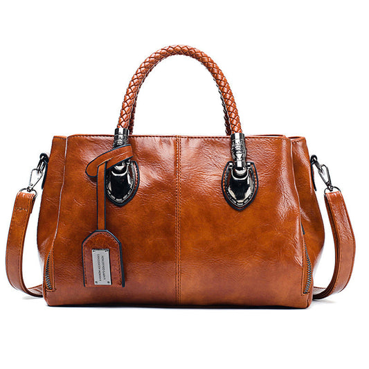 Vintage Oil Wax leather luxury handbags Women Bags ARZ