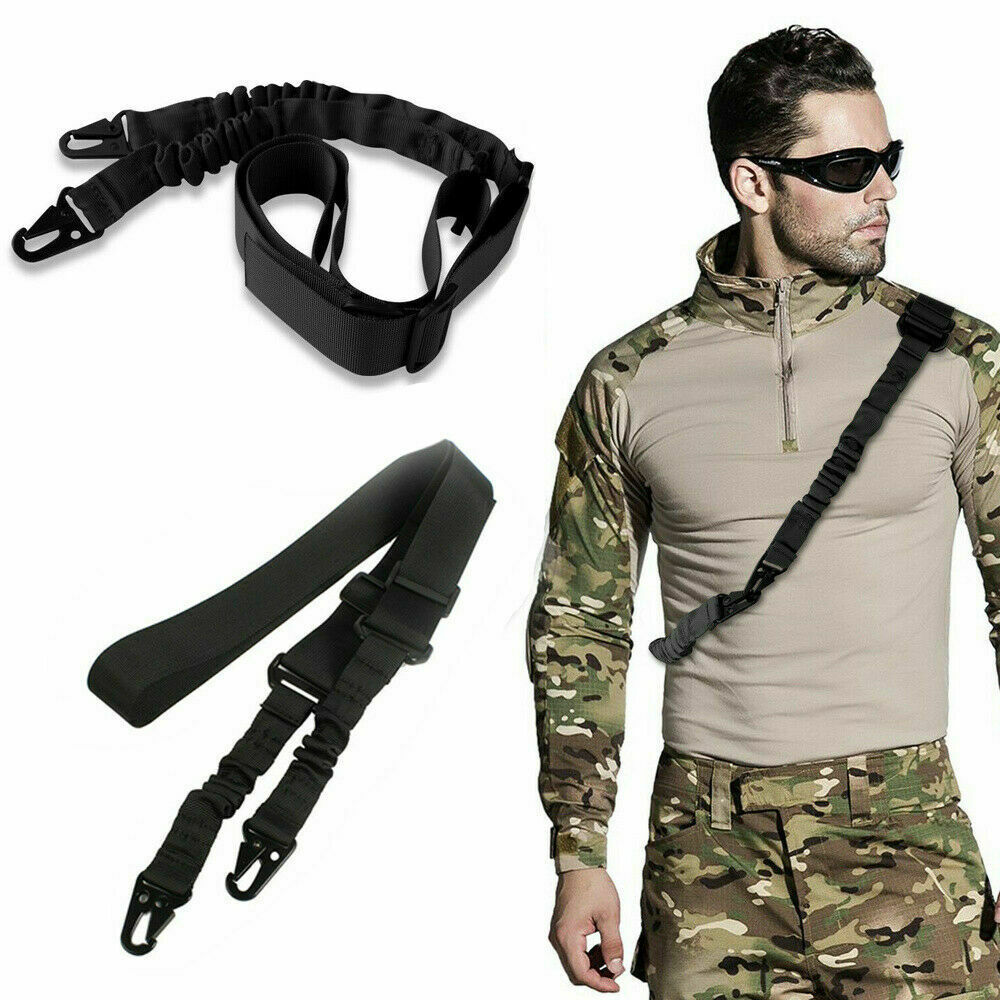 Tactical Rifle Sling Gun Shoulder Strap 2 Point Hooks One Single Strap Hunting ARZ