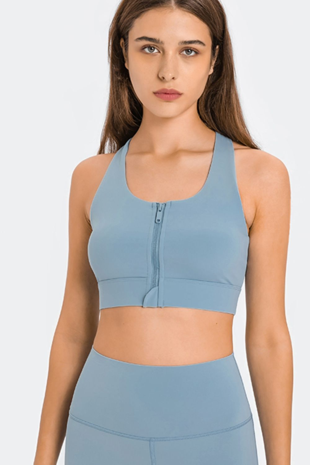 Millennia Zip Up Racerback Sports Bra Trendsi