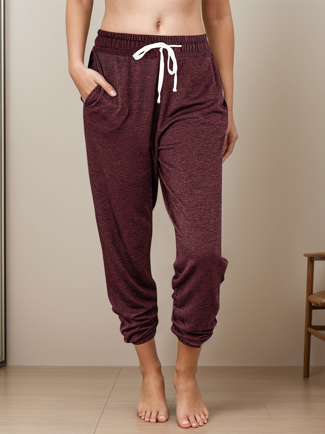 Full Size Drawstring Elastic Waist Joggers with Pockets Trendsi