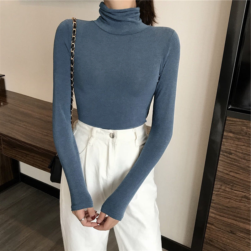 All-matching Solid Color Turtleneck Bottoming Shirt Women's Slim-fit Long Sleeve ARZ