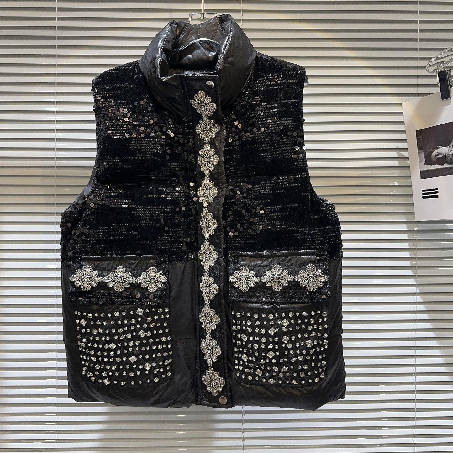 Ladies New Rhinestone Cotton-padded Jacket ARZ