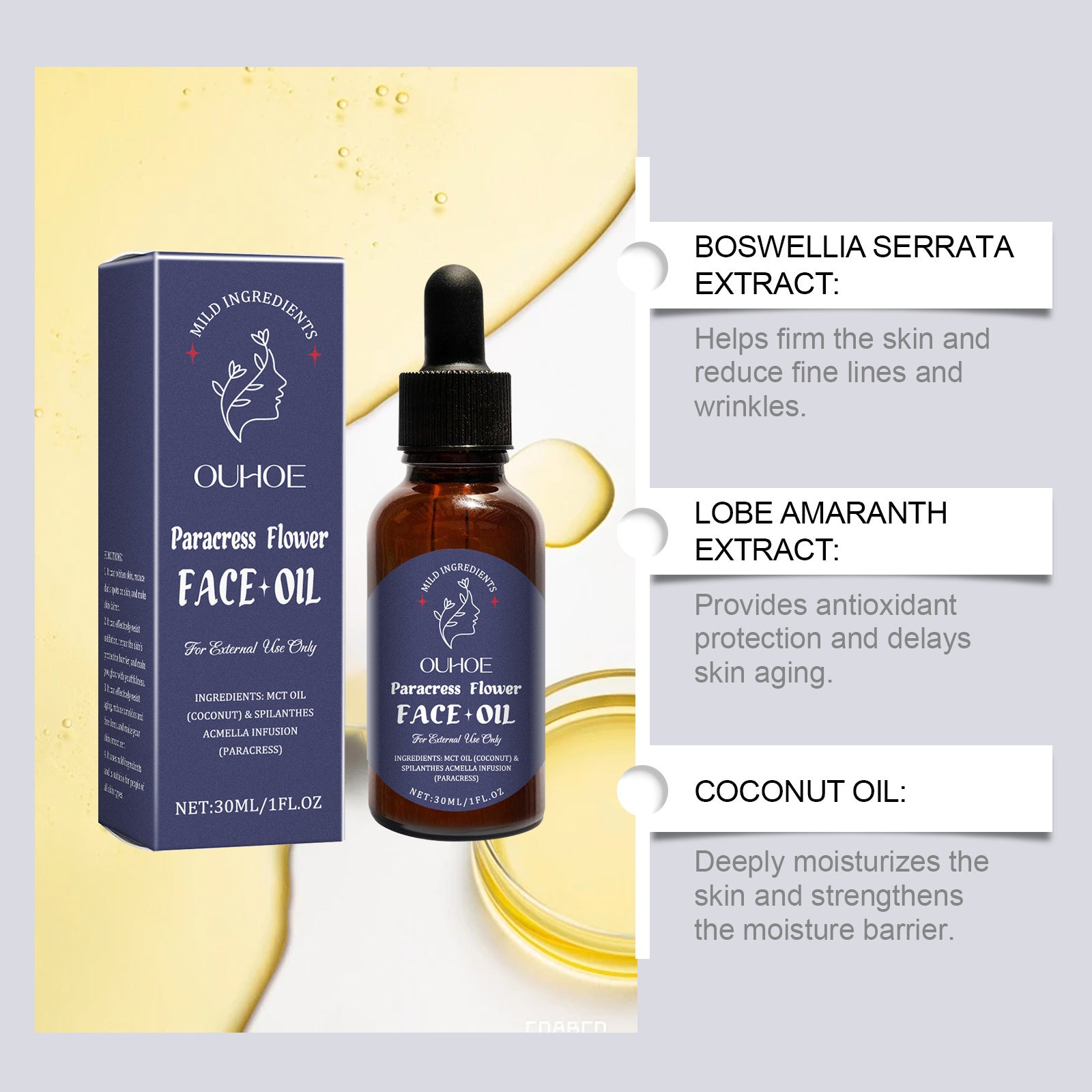 Fading Wrinkle Firming, Delicate And Brightening Skin Daily Facial Treatment Oil ARZ