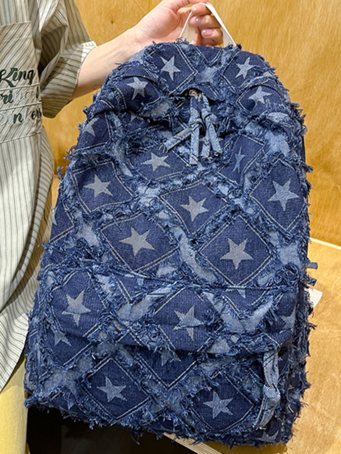 Star Denim Backpack Bag Trendsi