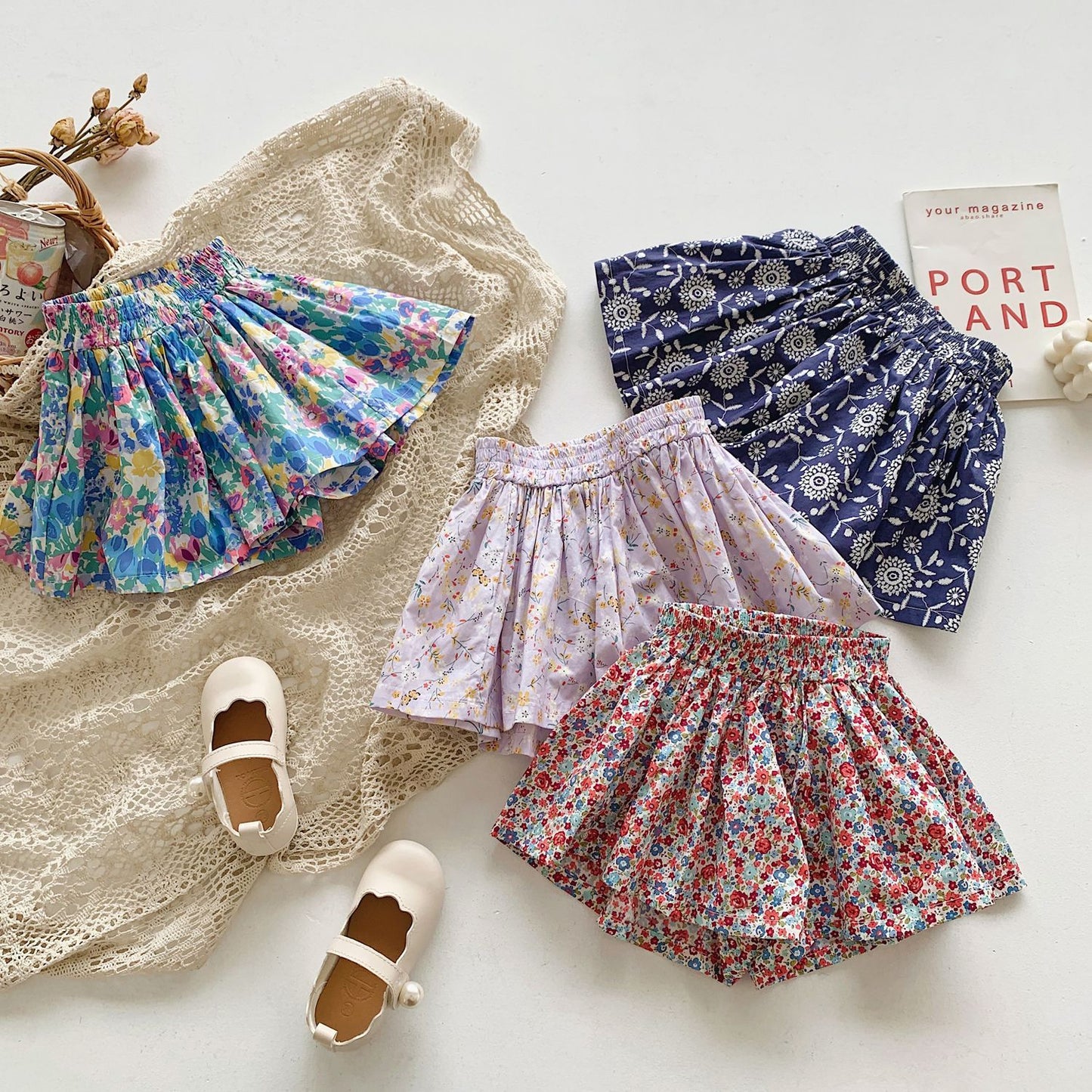 Children's Floral Shorts Bud Skirt Pants Fashionable ARZ