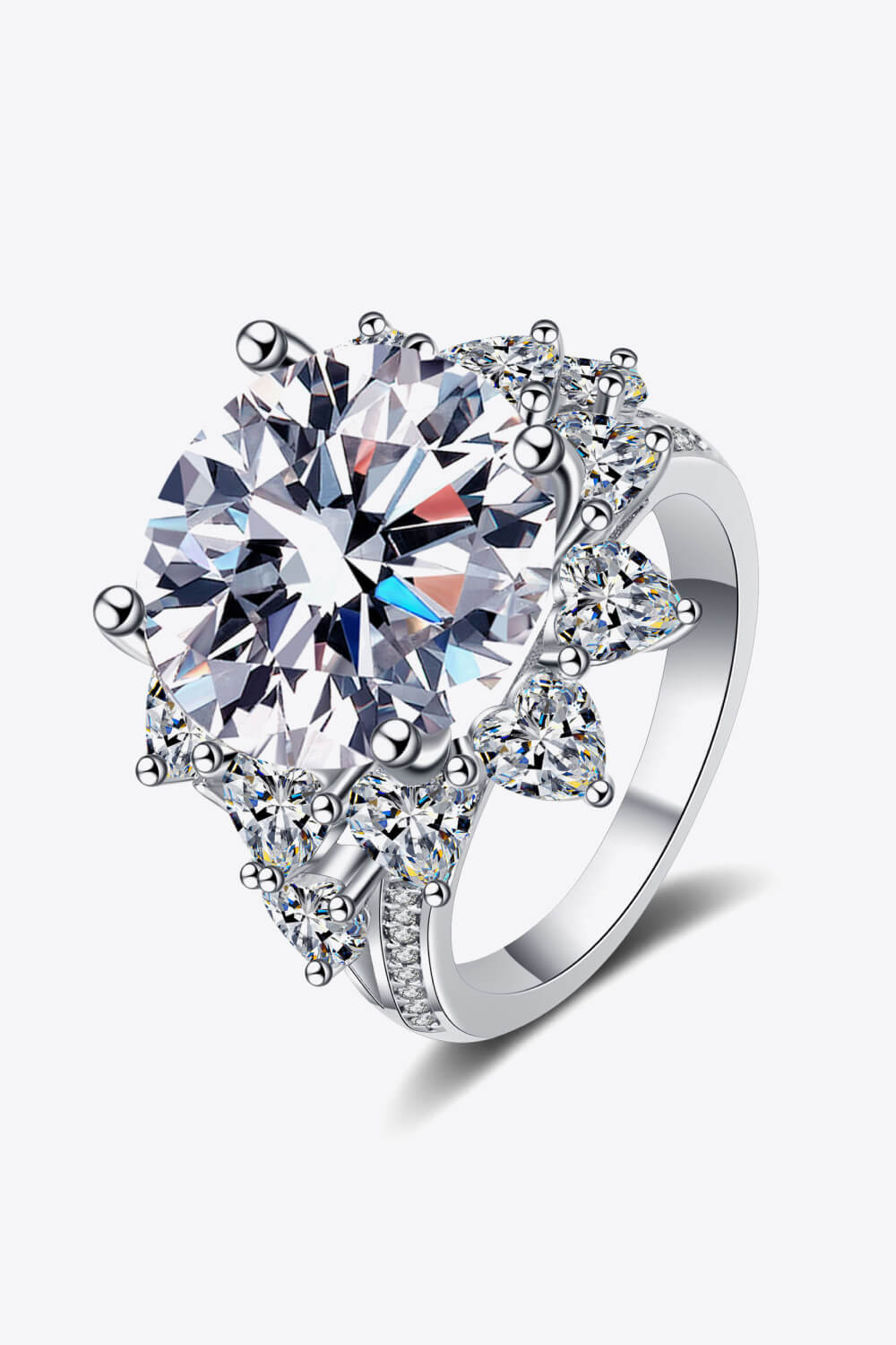 10 Carat Moissanite Flower-Shaped Ring Trendsi