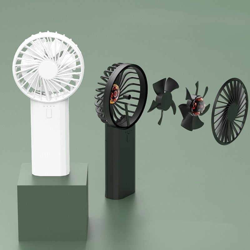 New Multi-function Portable Fan, Student Handheld Fan, Charging Usb Fan, Double Fan Blade Charging Treasure Fan ARZ