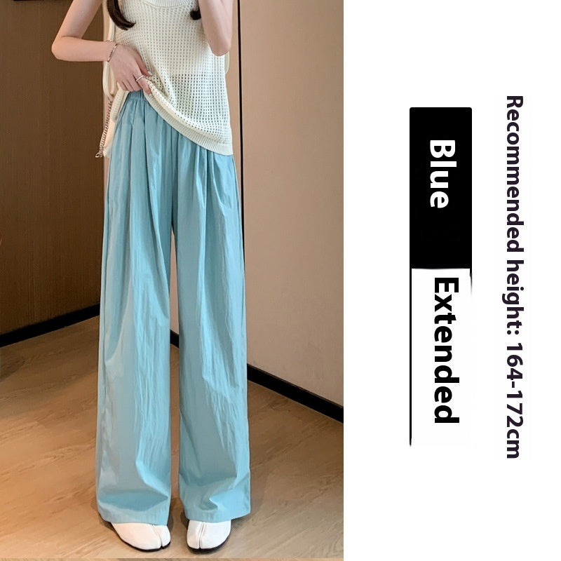 High Waist Drooping Straight Pleated Cotton And Linen Casual Pants ARZ