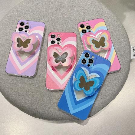 Color Butterfly Stand Silicone Phone Case ARZ