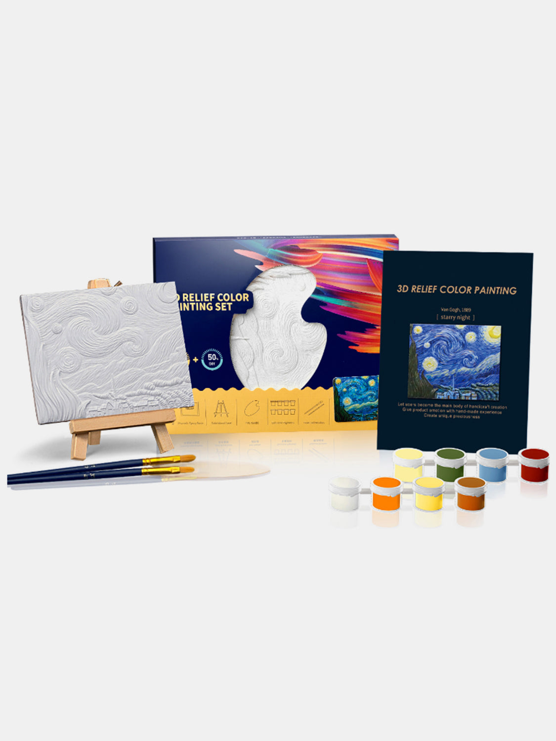 Relief Van Gogh's Starry Night DIY 3D Oil Painting Kit Trendsi