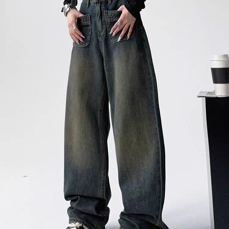 High Waist Slimming Loose Wide Leg Mop Pants ARZ