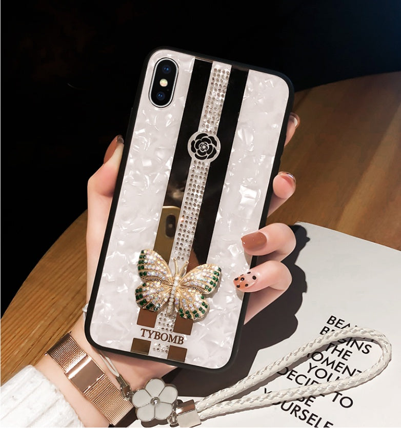 Compatible with Apple, Luxury Diamond Butterfly Mirror iPhone Case ARZ