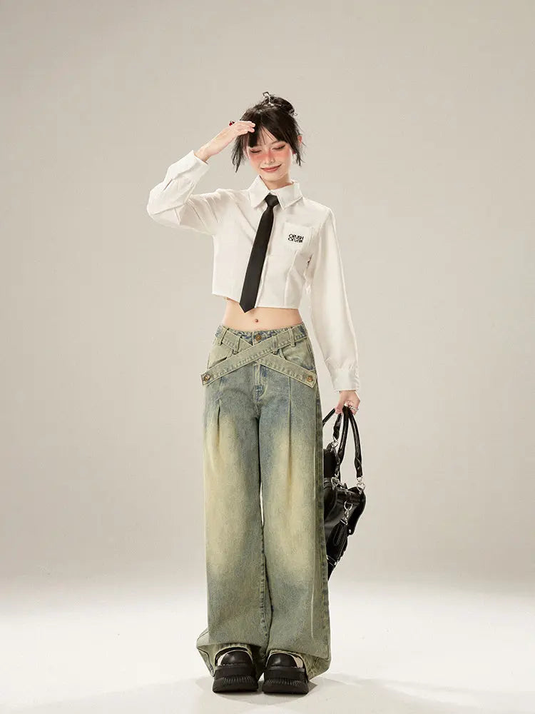 Thin Lazy Pleated Wide-leg Pants For Women ARZ