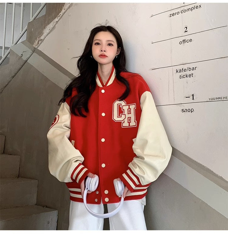 Letter Printing Stitching Baseball Uniform For Women Fallwinter Jacket ARZ