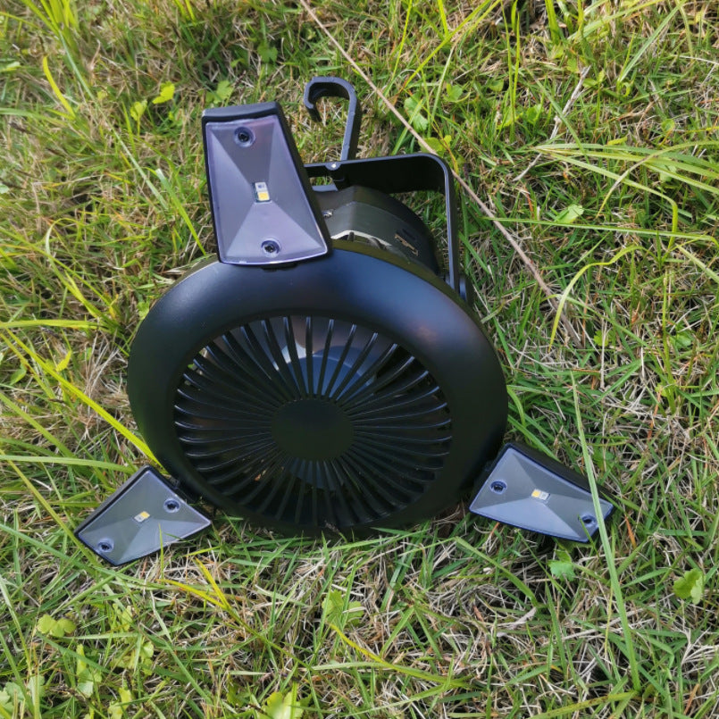 Solar Camping Light Foldable Fan Hanging Hook Rechargeable Battery Operated USB 3 Level Air Flow Fan For Camping Tent ARZ