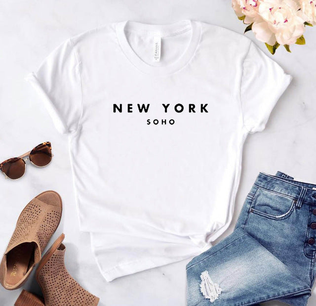 Simple Letter Printing Fashion Short-sleeved T-shirt ARZ