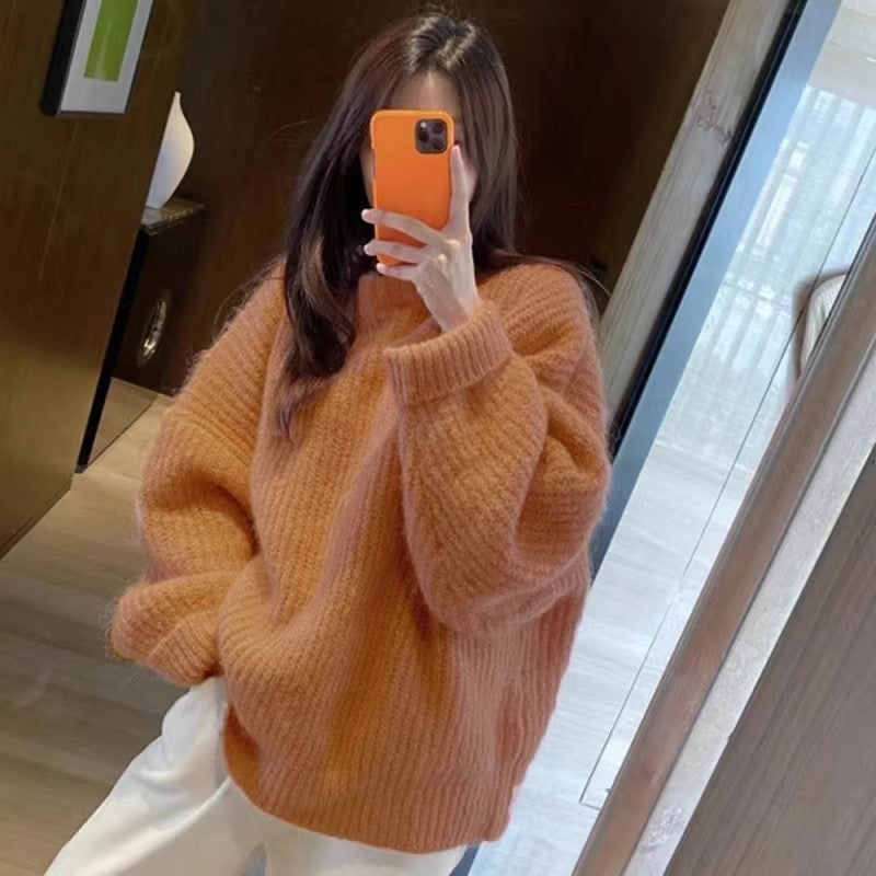 Top Loose And Lazy Style Soft Glutinous Sweet Knitted Sweater ARZ