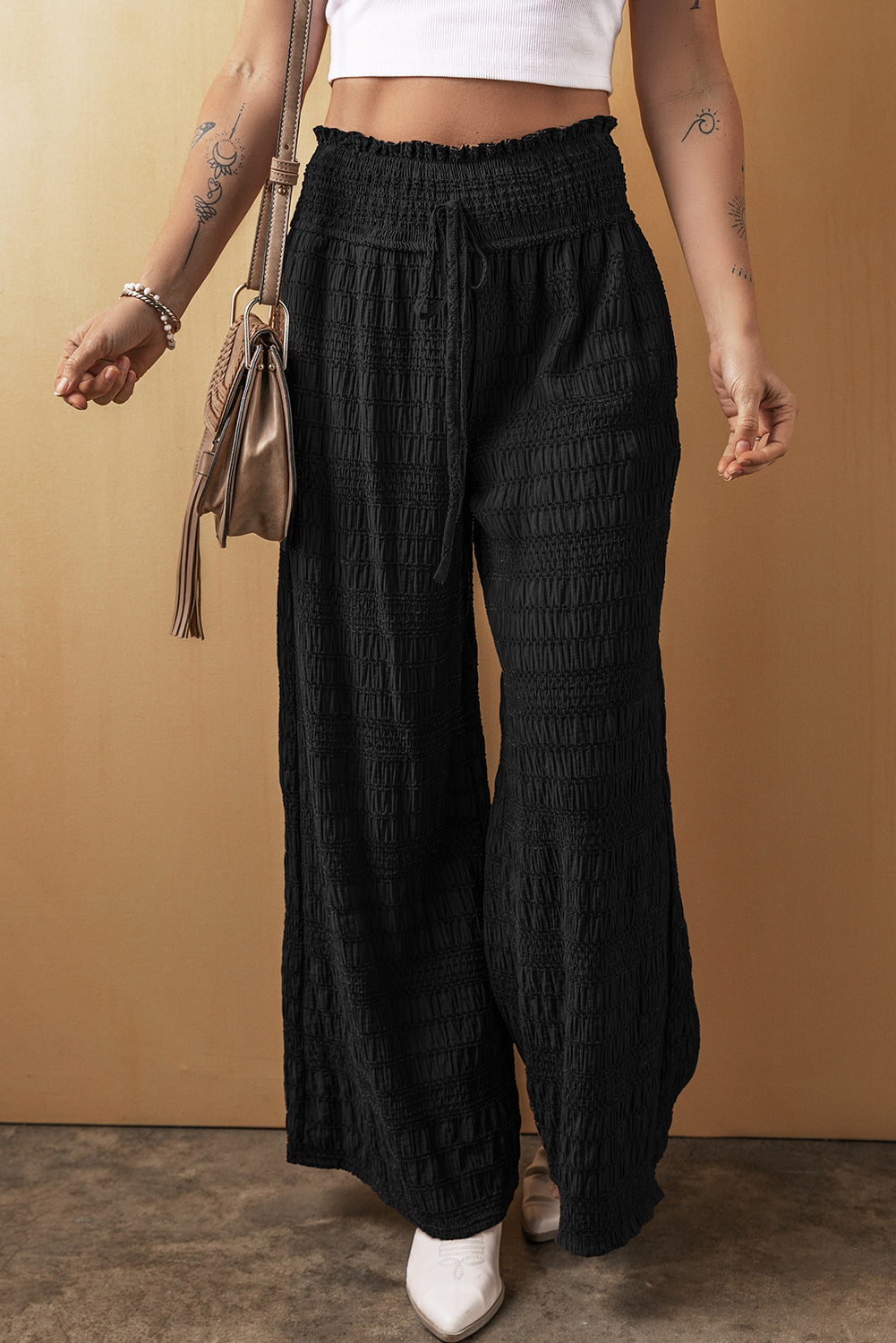 Tied Wide Leg Pants Trendsi