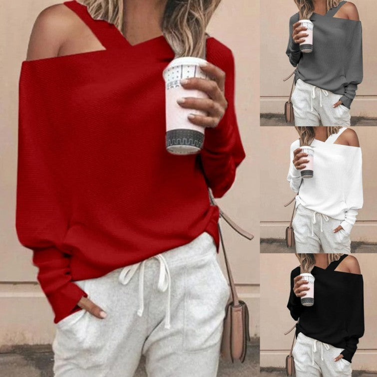 Off-shoulder Raglan Top T-shirt Women's Clothing ARZ