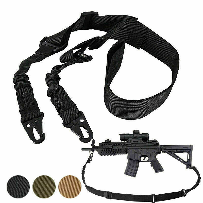 Tactical Rifle Sling Gun Shoulder Strap 2 Point Hooks One Single Strap Hunting ARZ