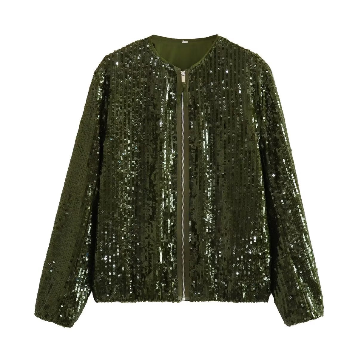 Urban Casual Green Beads Decoration Jacket Coat ARZ