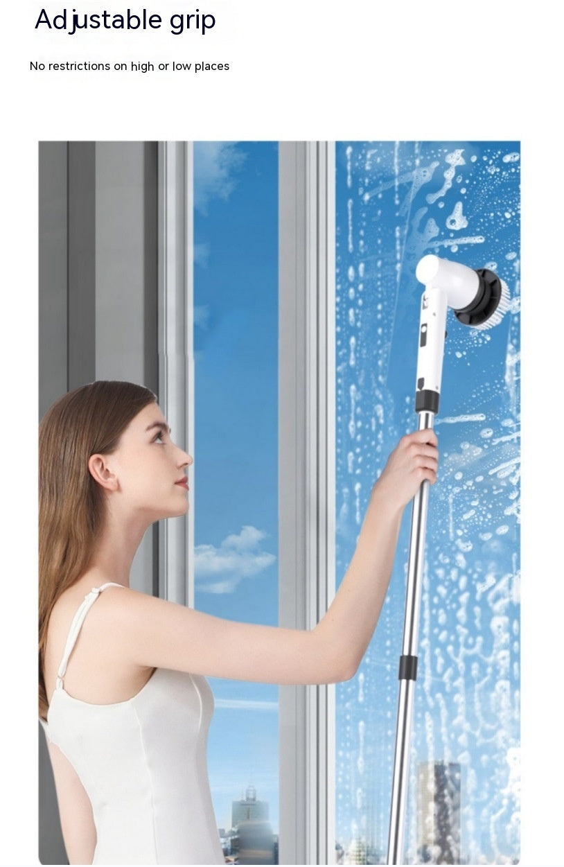 7-in-1 Wireless Cleaning Brush Long Handle Retractable Bathroom Toilet Floor Electric Brush ARZ