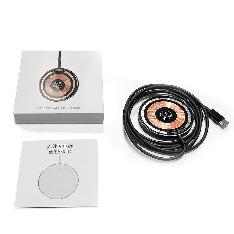 Transparent Magnetic Wireless Charger Phone Electrical Desktop Round Fast ARZ