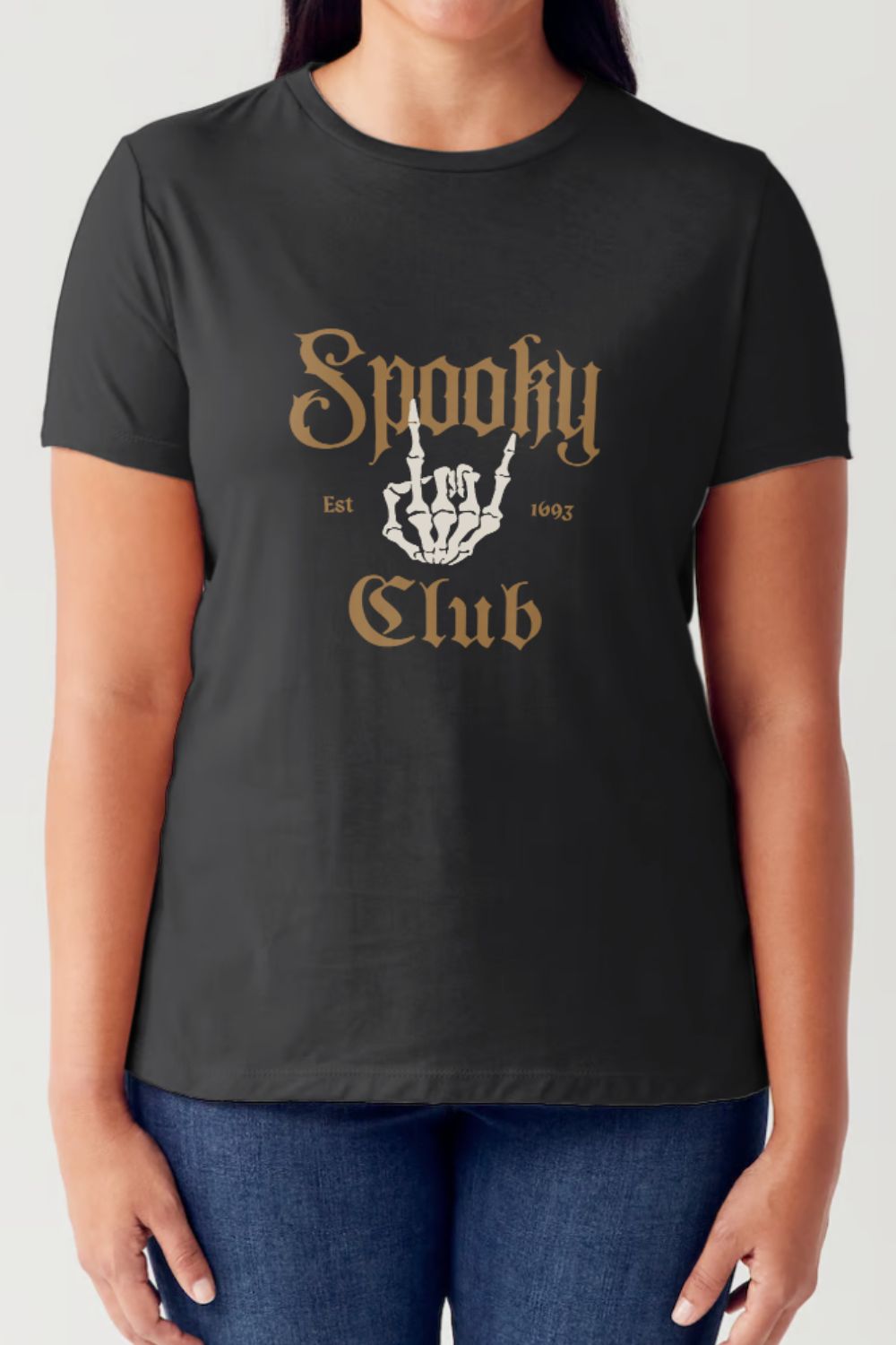 Simply Love Full Size SPOOKY CLUB Short Sleeve Tubular T-Shirt Trendsi