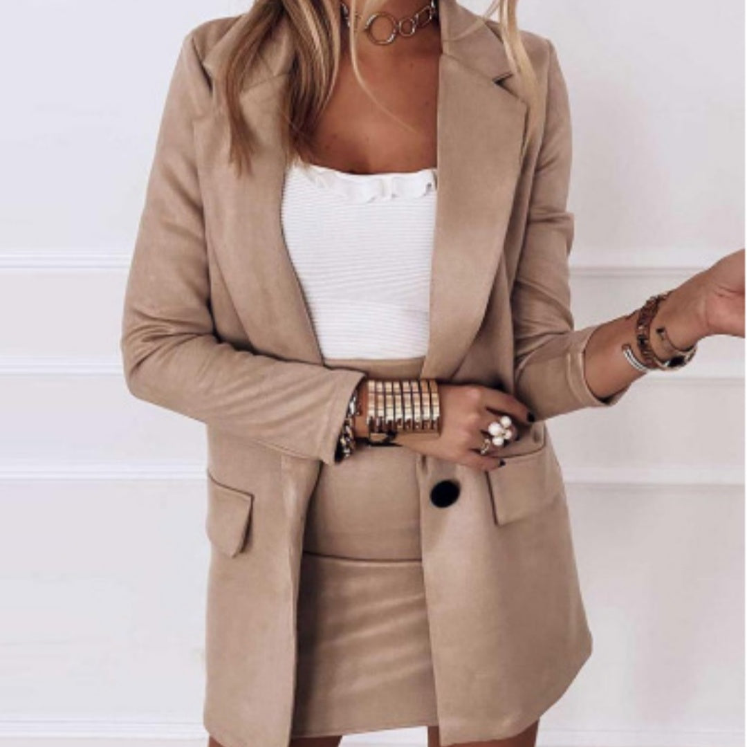 Women's Slim Fit Long Sleeve Suit Suit Skirt ARZ