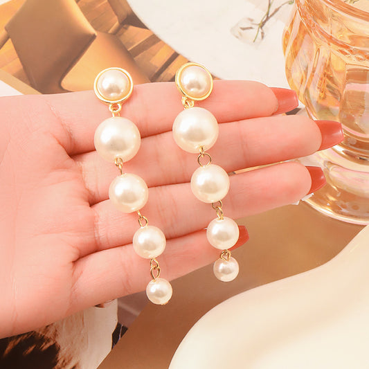 Light Luxury French Retro Temperament Large Pearl Earrings ARZ