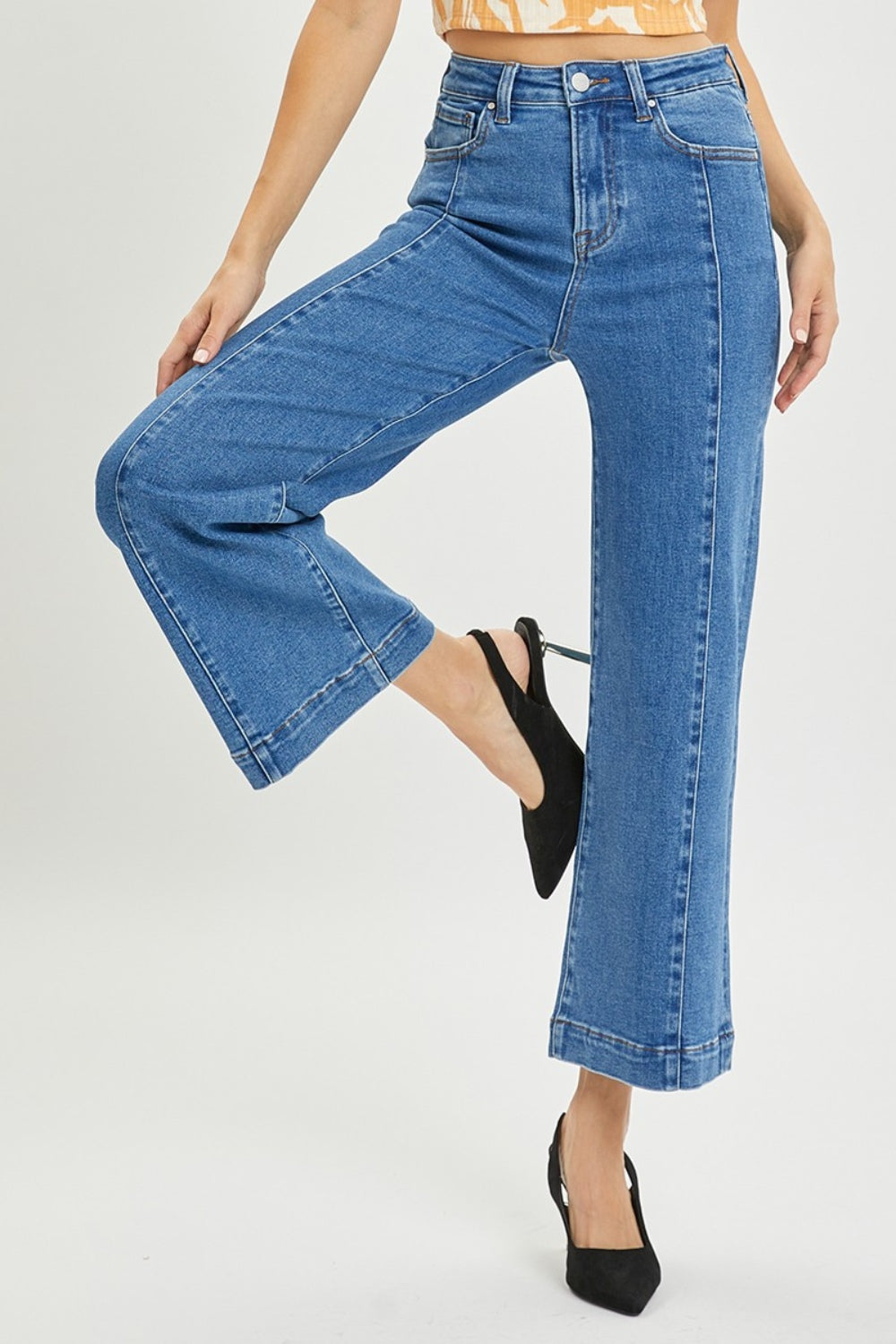 RISEN Full Size High Rise Wide Leg Jeans Trendsi