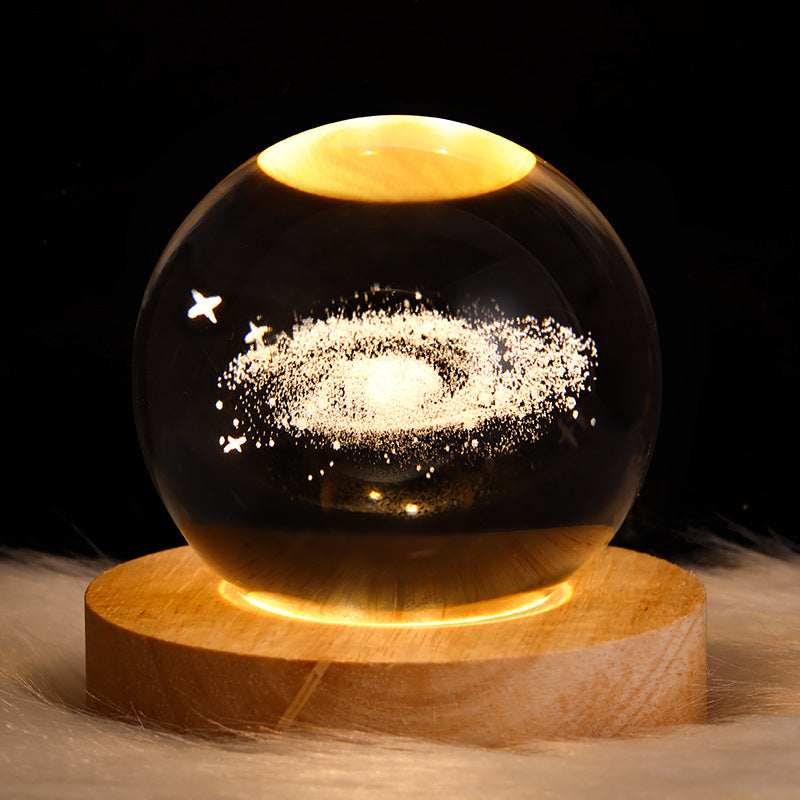 LED Night Light Galaxy Crystal Ball Table Lamp 3D Planet Moon Lamp Bedroom Home Decor For Kids Party Children Birthday Gifts ARZ