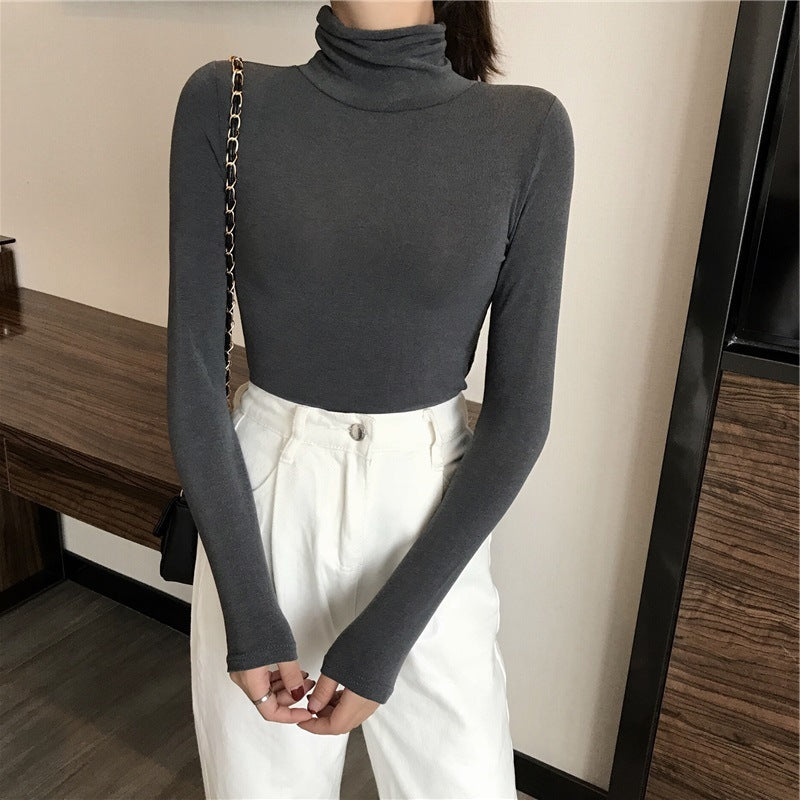 All-matching Solid Color Turtleneck Bottoming Shirt Women's Slim-fit Long Sleeve ARZ