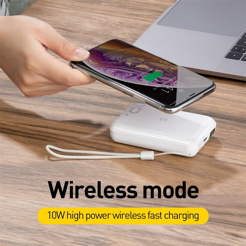 Small square wireless fast charge mobile power LED digital display portable 10000mAh ARZ