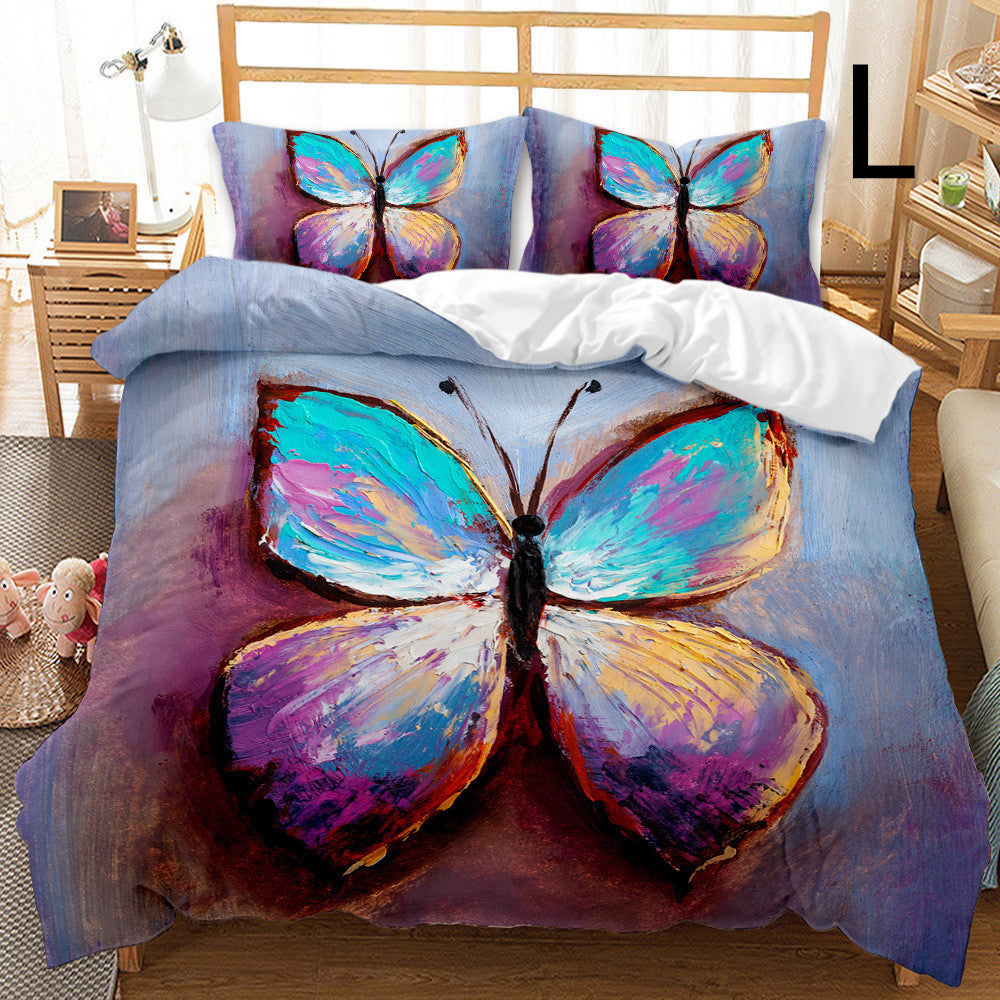 Butterfly Series Three-piece Bedding Quilt Cover Set ARZ